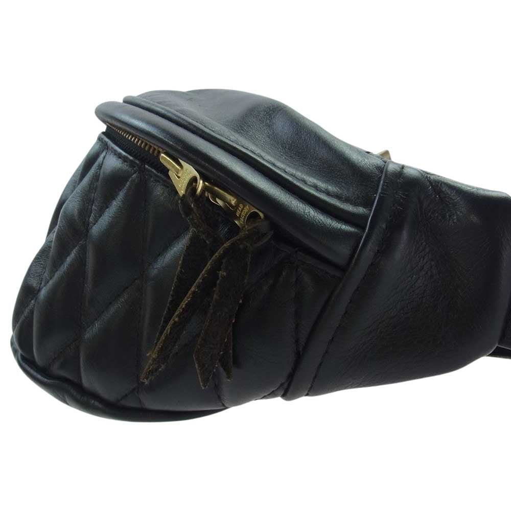 KADOYA カドヤ レザー キルティング ウエスト バッグ ブラック系【中古】