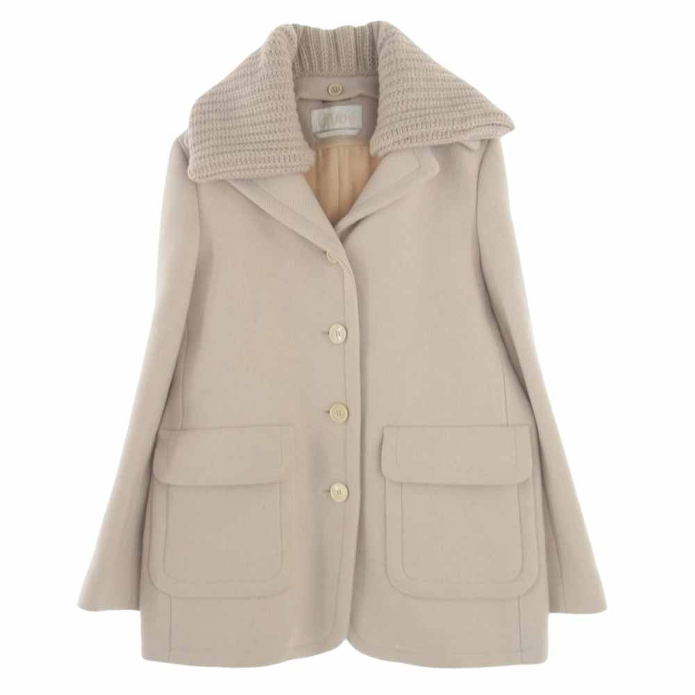Chloe クロエ 16AMA30-16A072 ハーフ ウール コート ネックライナー付き ライトベージュ系 42【中古】