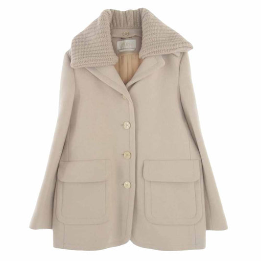 Chloe クロエ 16AMA30-16A072 ハーフ ウール コート ネックライナー付き ライトベージュ系 42【中古】