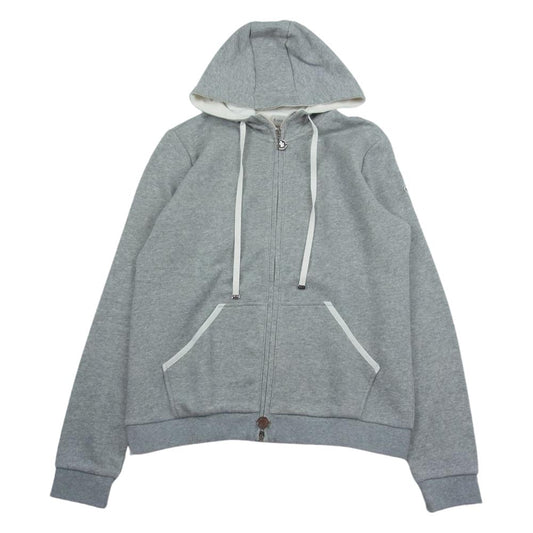 MONCLER モンクレール 510938487700-80372 MAGLIA CARDIGAN ロゴ ワッペン ジップパーカー グレー系 XL【美品】【中古】
