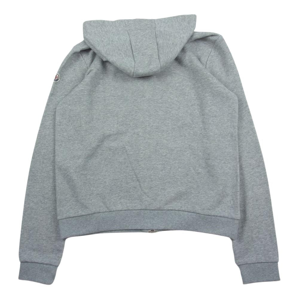 MONCLER モンクレール 510938487700-80372 MAGLIA CARDIGAN ロゴ ワッペン ジップパーカー グレー系 XL【美品】【中古】