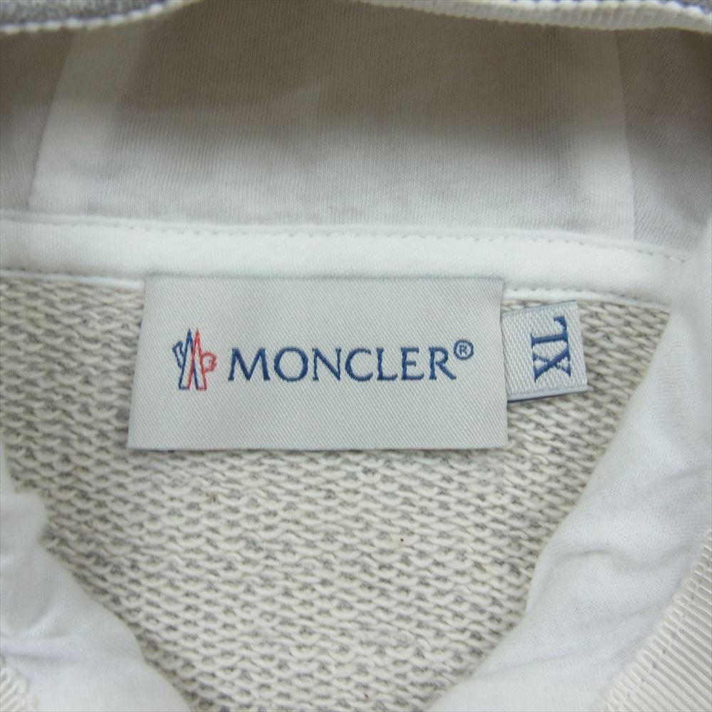 MONCLER モンクレール 510938487700-80372 MAGLIA CARDIGAN ロゴ ワッペン ジップパーカー グレー系 XL【美品】【中古】