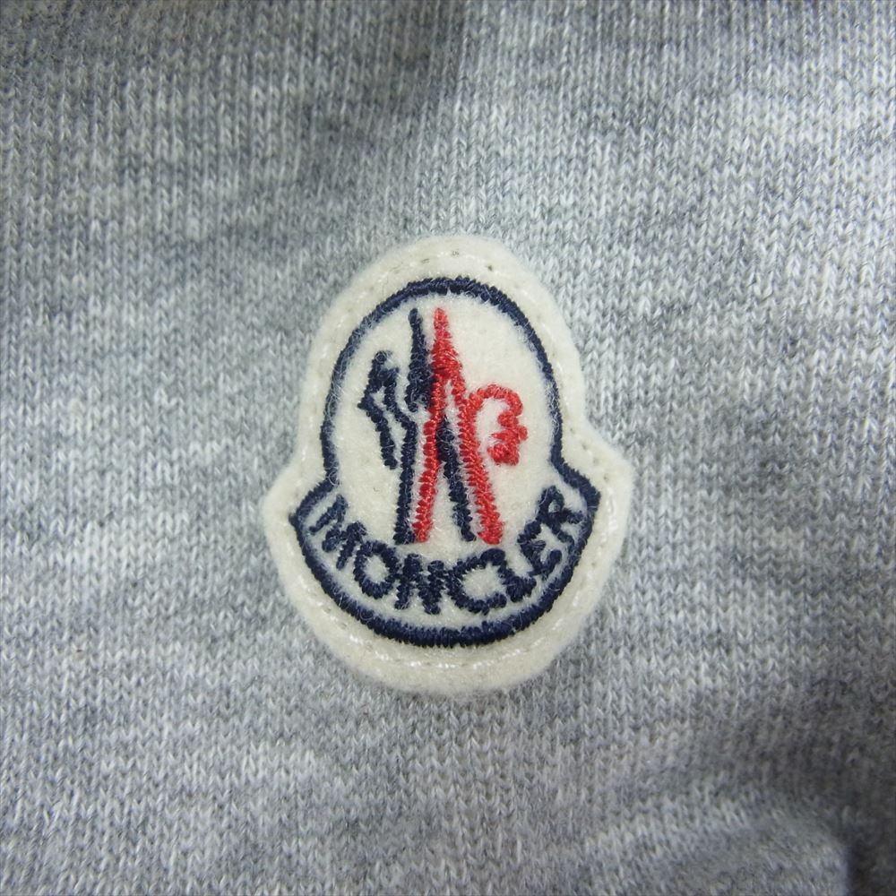 MONCLER モンクレール 510938487700-80372 MAGLIA CARDIGAN ロゴ ワッペン ジップパーカー グレー系 XL【美品】【中古】