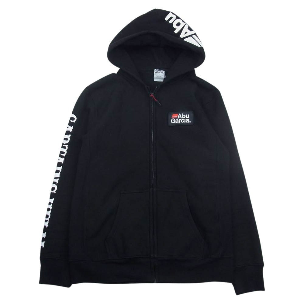 アブガルシア 00H19HF ロゴワッペン 袖プリント フード ジップ パーカー ブラック系 XL【中古】