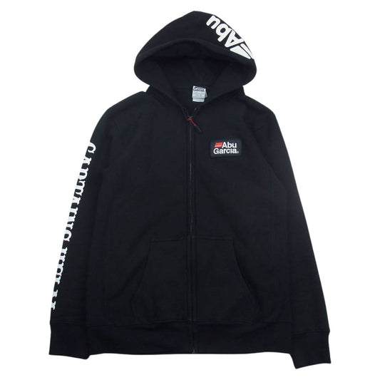 アブガルシア 00H19HF ロゴワッペン 袖プリント フード ジップ パーカー ブラック系 XL【中古】