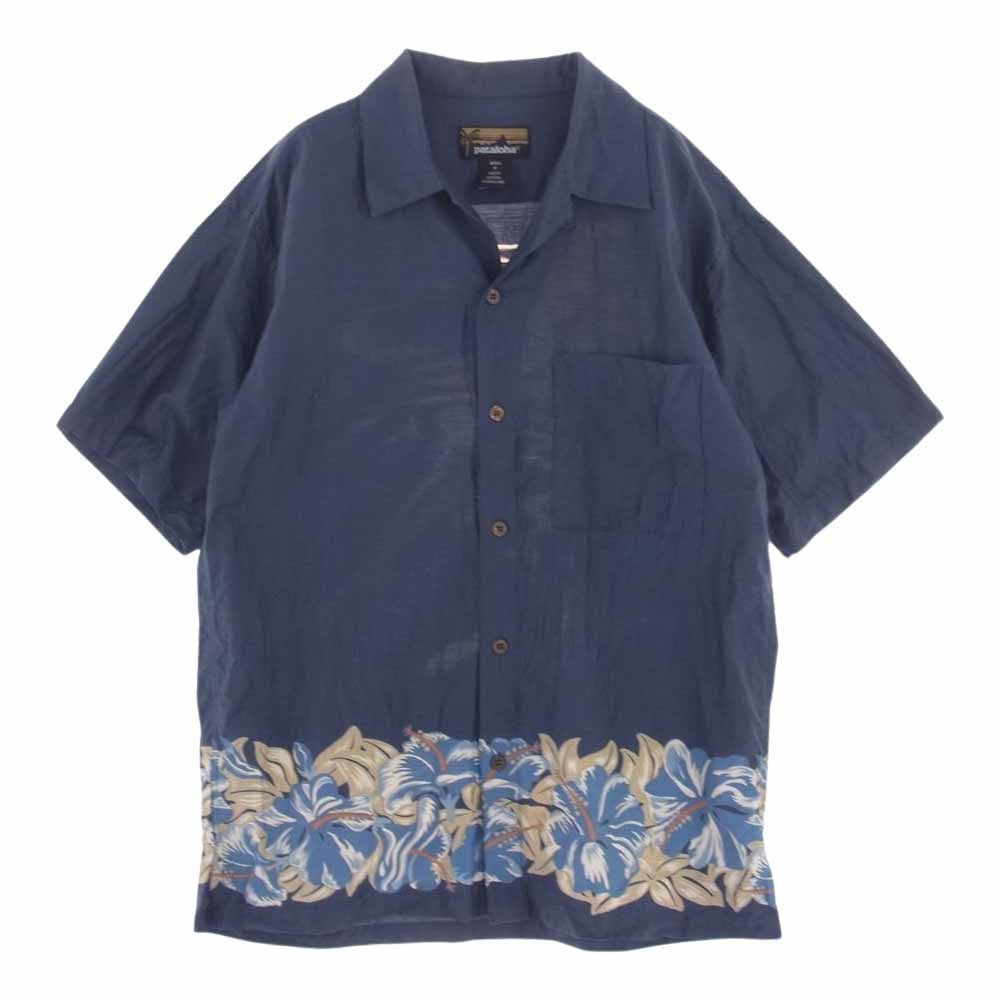 patagonia パタゴニア 52538 pataloha パタロハ ハワイアン アロハシャツ オープンカラー 半袖 シャツ ネイビー ネイビー系 S【中古】