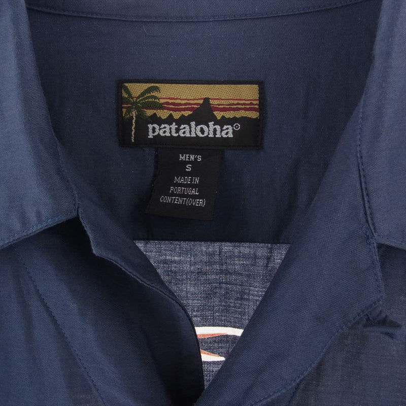 patagonia パタゴニア 52538 pataloha パタロハ ハワイアン アロハシャツ オープンカラー 半袖 シャツ ネイビー ネイビー系 S【中古】