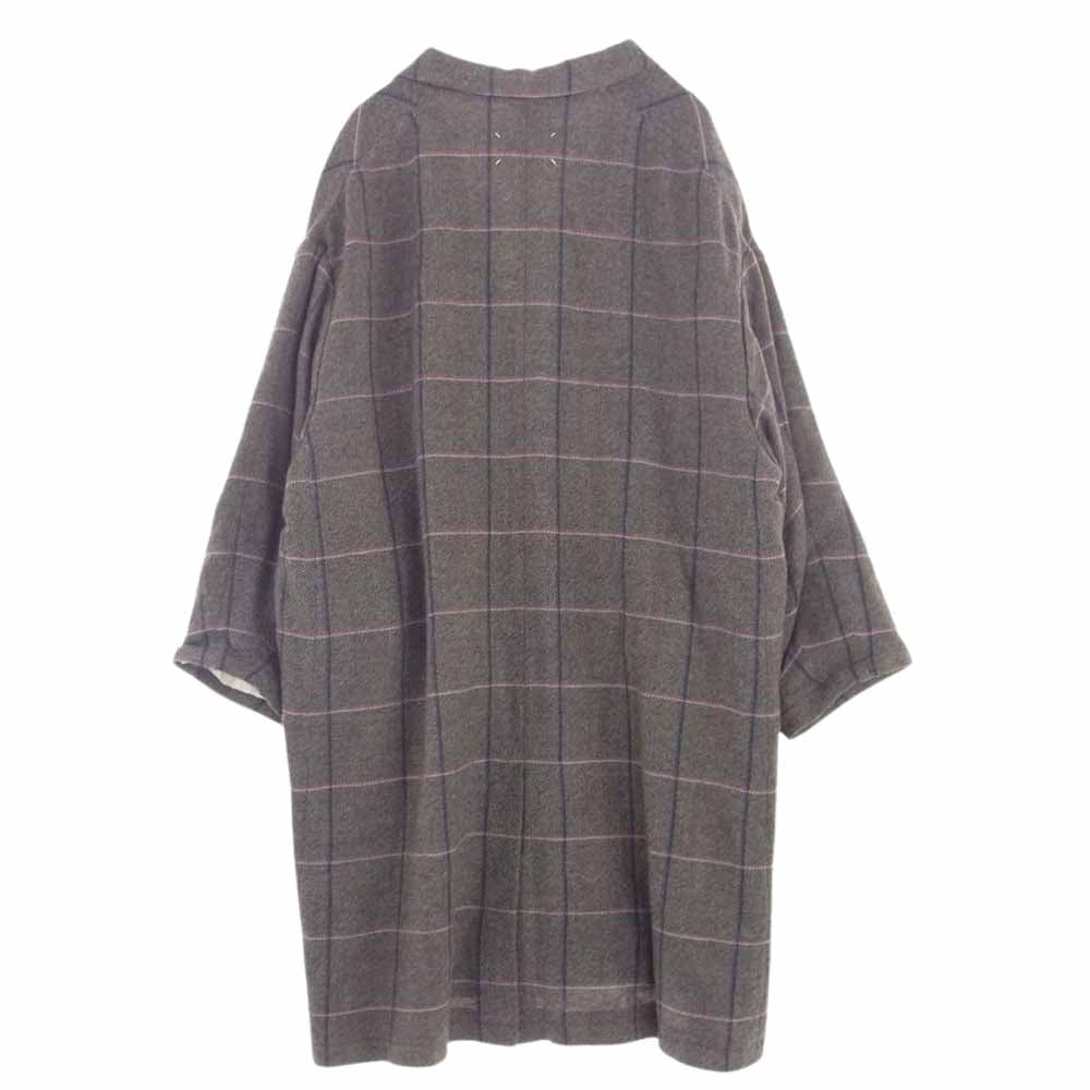 MAISON MARGIELA メゾンマルジェラ 22SS S51AA0308 1ライン 四つタグ オーバーサイズ チェック ウール チェスターコート ブラウン系 36【中古】