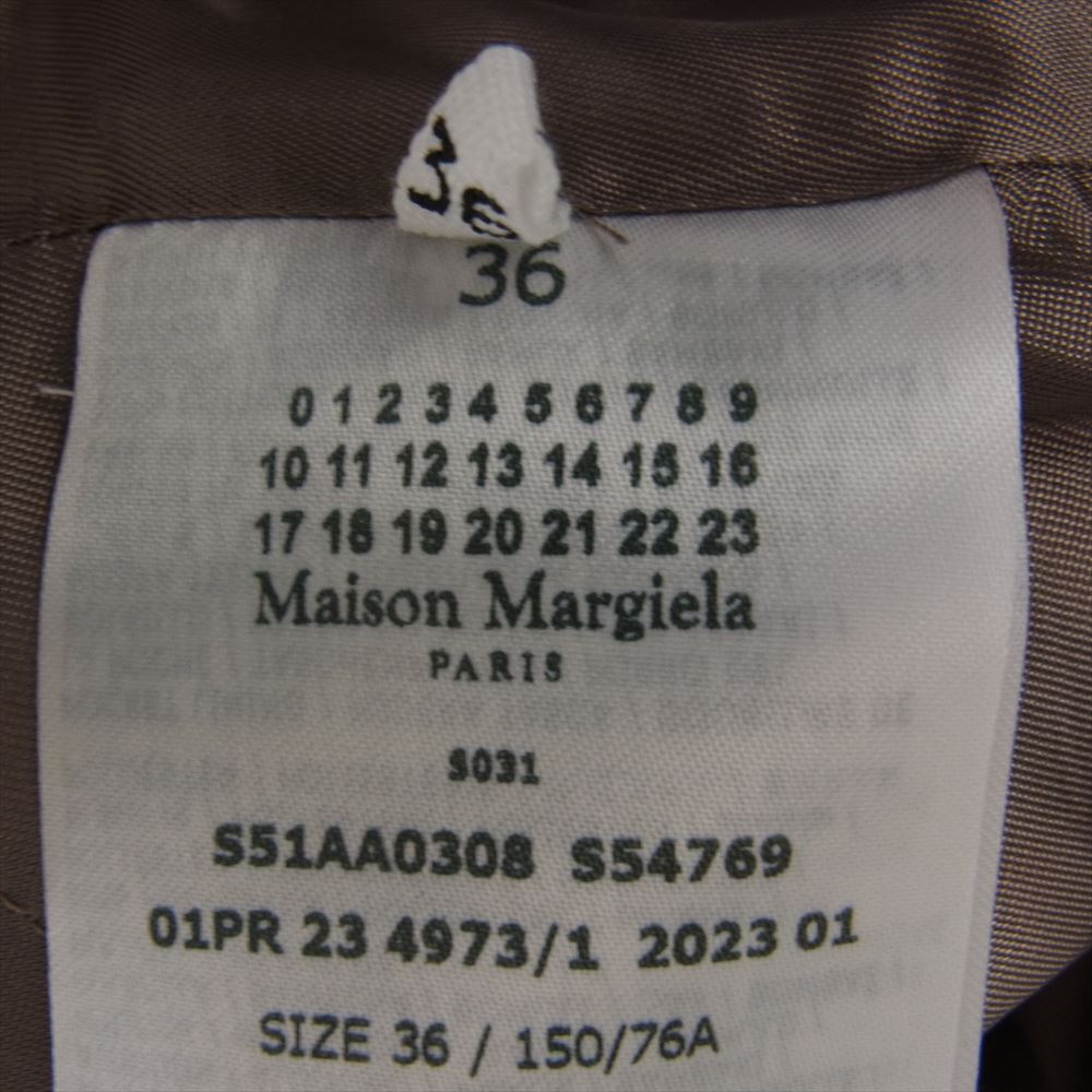 MAISON MARGIELA メゾンマルジェラ 22SS S51AA0308 1ライン 四つタグ オーバーサイズ チェック ウール チェスターコート ブラウン系 36【中古】