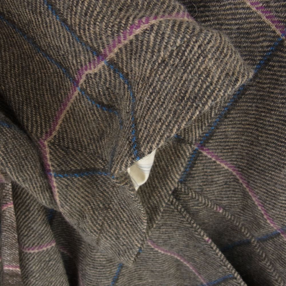 MAISON MARGIELA メゾンマルジェラ 22SS S51AA0308 1ライン 四つタグ オーバーサイズ チェック ウール チェスターコート ブラウン系 36【中古】