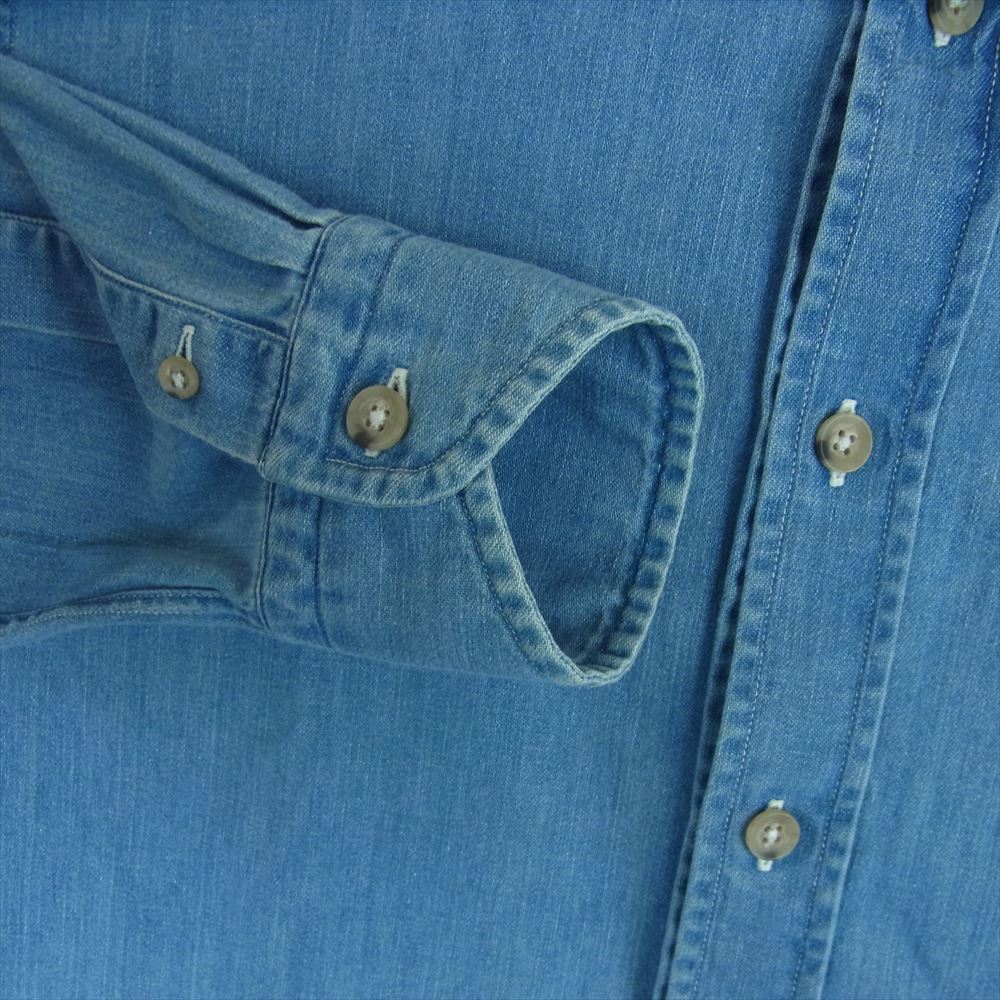 ボルゾネッラ ウエスタン デニム シャツ 長袖 コットン イタリア製 インディゴブルー系 S 39 15.5【中古】