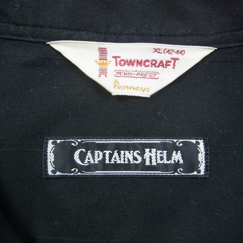キャプテンズヘルム CAPTAINS HELM TOWNCRAFT 半袖 キューバ シャツ ブラック系 XL
