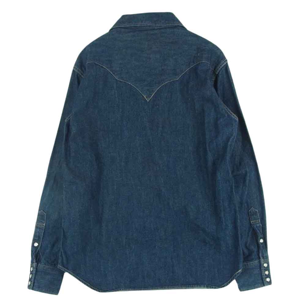 THE FLAT HEAD ザフラットヘッド FWP-001 プルオーバー ウエスタン デニム シャツ 長袖 インディゴブルー系 40【中古】