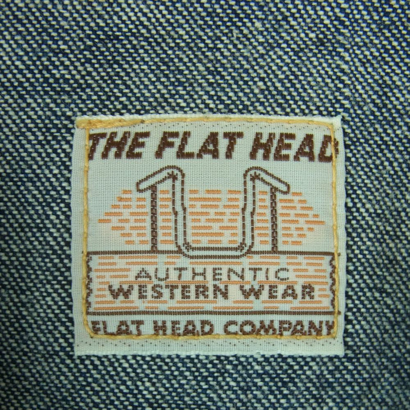 THE FLAT HEAD ザフラットヘッド FWP-001 プルオーバー ウエスタン デニム シャツ 長袖 インディゴブルー系 40【中古】