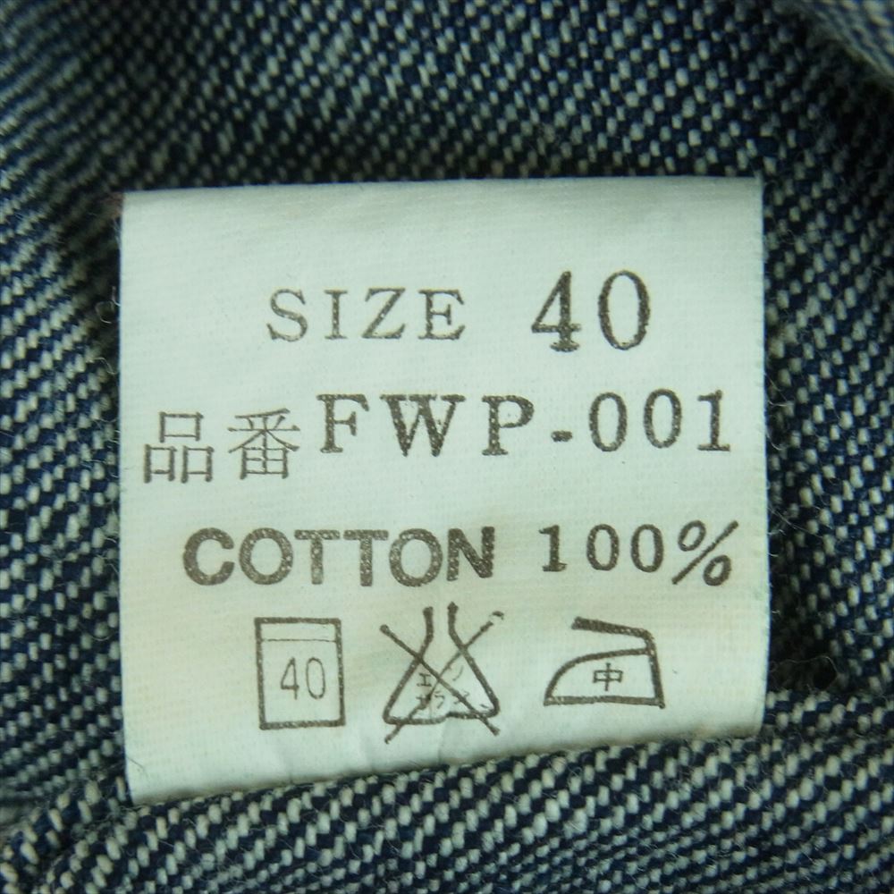 THE FLAT HEAD ザフラットヘッド FWP-001 プルオーバー ウエスタン デニム シャツ 長袖 インディゴブルー系 40【中古】