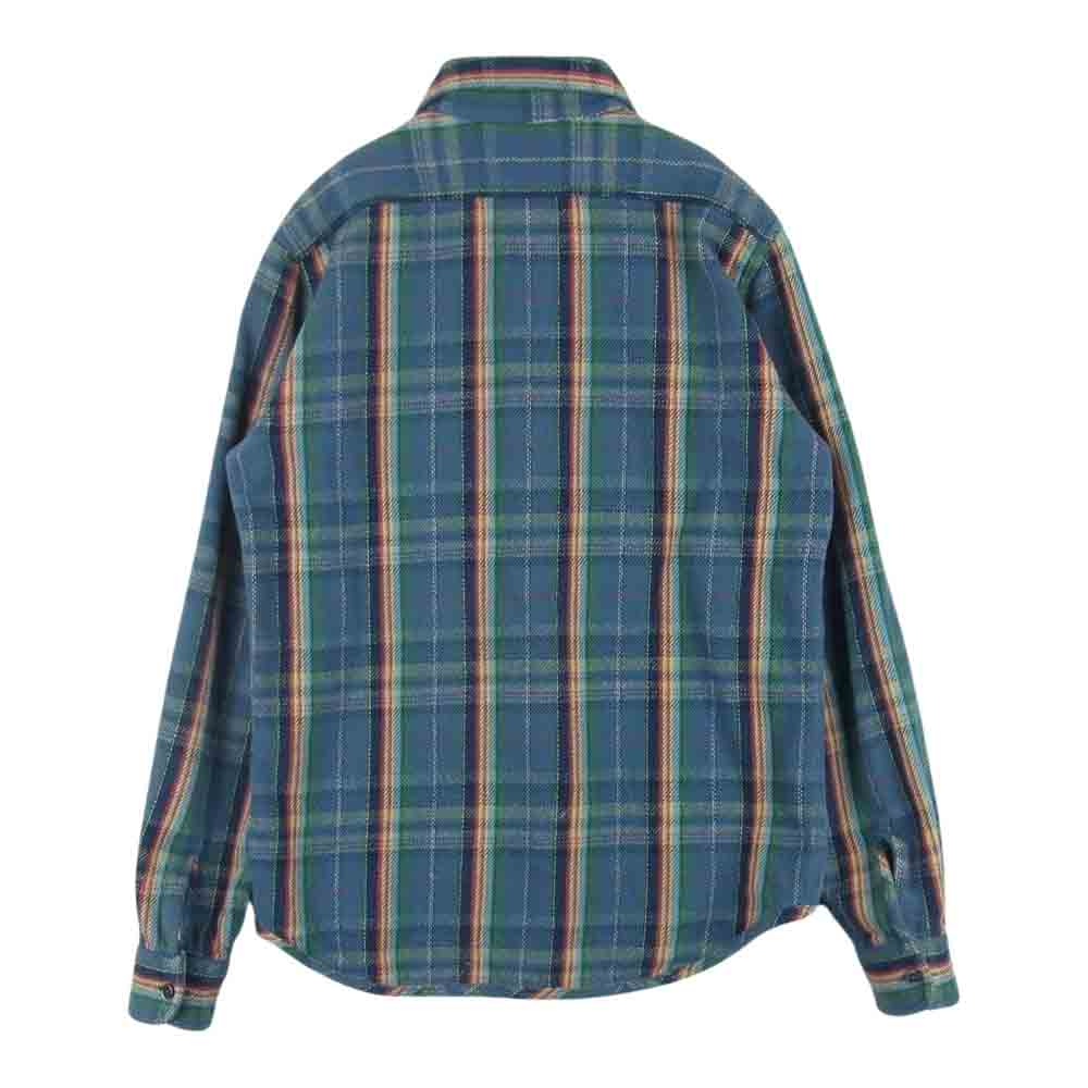 Nigel Cabourn ナイジェルケーボン 8090010030 REVERSIBLE CHECK SHIRT リバーシブル チェック ネル シャツ 長袖 ブルー系 48【中古】