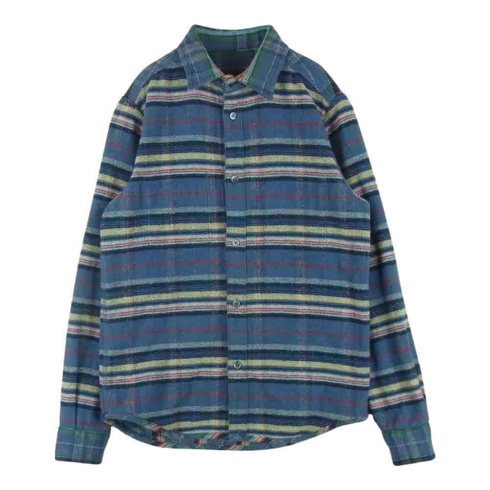Nigel Cabourn ナイジェルケーボン 8090010030 REVERSIBLE CHECK SHIRT リバーシブル チェック ネル シャツ 長袖 ブルー系 48【中古】