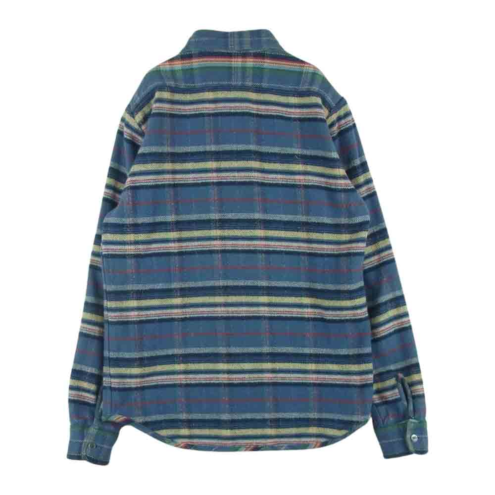 Nigel Cabourn ナイジェルケーボン 8090010030 REVERSIBLE CHECK SHIRT リバーシブル チェック ネル シャツ 長袖 ブルー系 48【中古】