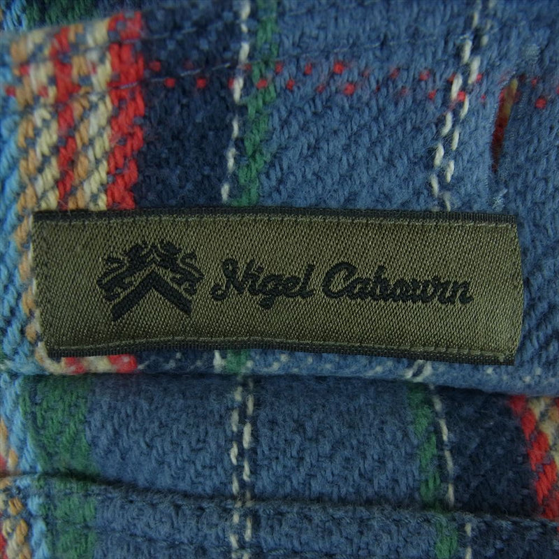 Nigel Cabourn ナイジェルケーボン 8090010030 REVERSIBLE CHECK SHIRT リバーシブル チェック ネル シャツ 長袖 ブルー系 48【中古】