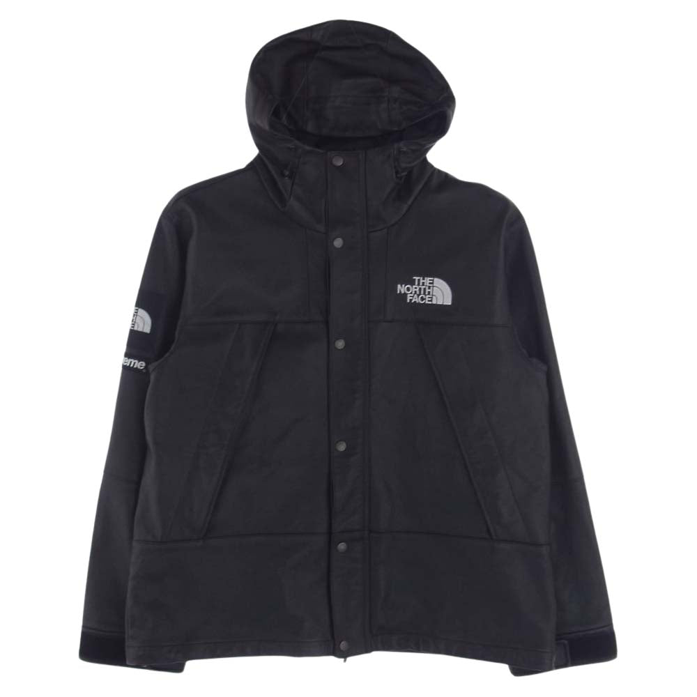 Supreme シュプリーム 18AW The North Face Leather Mountain Parka ノースフェイス レザー マウンテン パーカー ジャケット ブラック系 XL【中古】