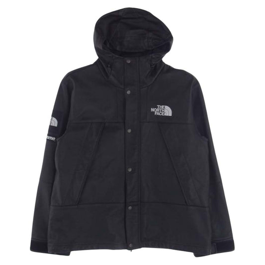 Supreme シュプリーム 18AW The North Face Leather Mountain Parka ノースフェイス レザー マウンテン パーカー ジャケット ブラック系 XL【中古】