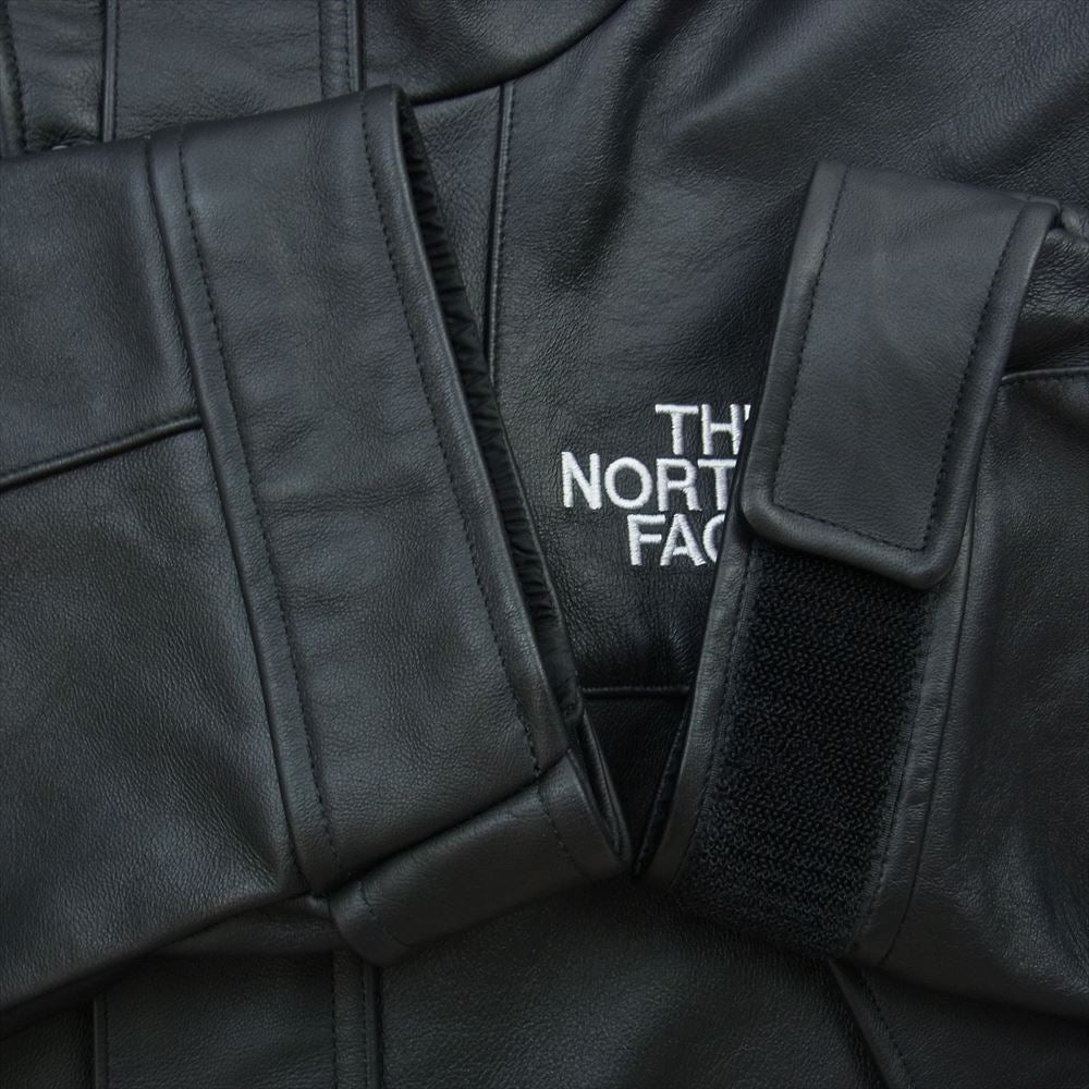 Supreme シュプリーム 18AW The North Face Leather Mountain Parka ノースフェイス レザー マウンテン パーカー ジャケット ブラック系 XL【中古】