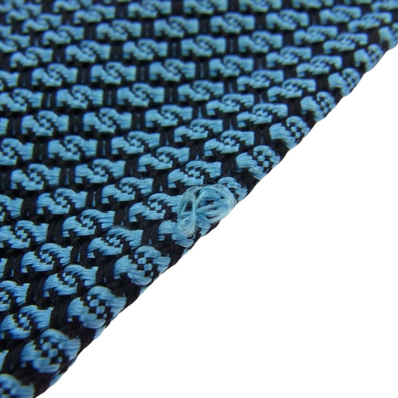 クスカ シルク100％ 手織り生地 丹後織物 ネクタイ ライトブルー系【中古】