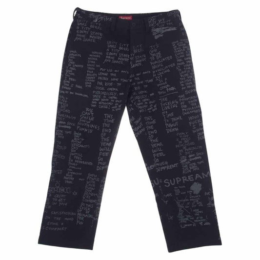 Supreme シュプリーム 23SS Gonz Poems Chino Pant マークゴンザレス ゴンズ ポエム チノ パンツ ブラック系 34【中古】