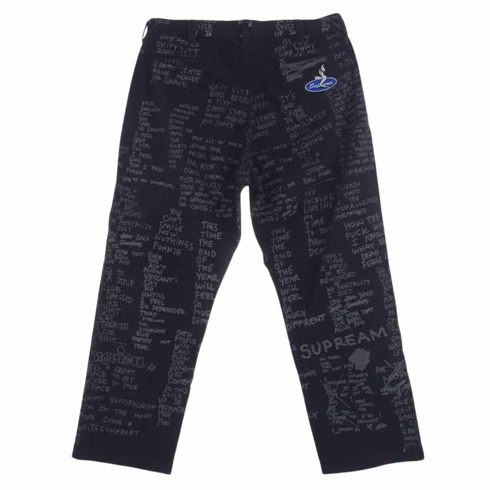 Supreme シュプリーム 23SS Gonz Poems Chino Pant マークゴンザレス ゴンズ ポエム チノ パンツ ブラック系 34【中古】
