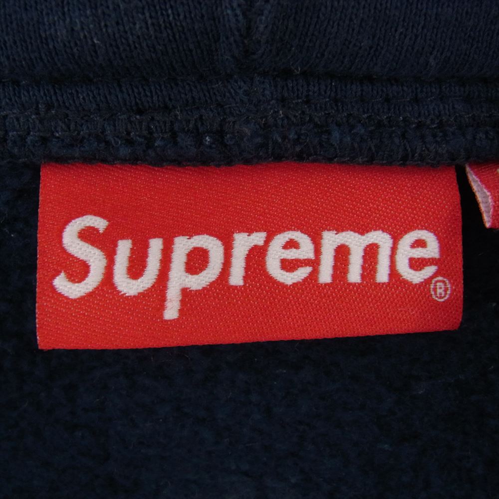 Supreme シュプリーム 19SS Small Box Zip Up Sweatshirt スモール ボックス ロゴ フーデッド スウェットシャツ ジップアップ パーカー フーディー ネイビー系 S【中古】
