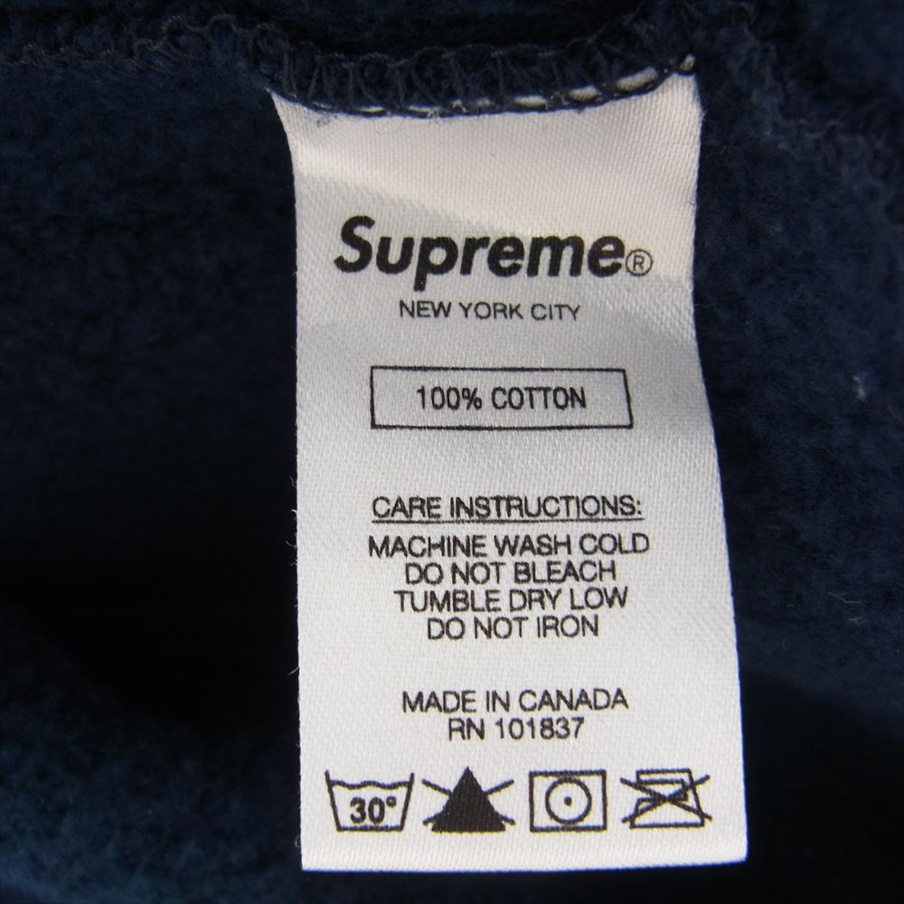 Supreme シュプリーム 19SS Small Box Zip Up Sweatshirt スモール ボックス ロゴ フーデッド スウェットシャツ ジップアップ パーカー フーディー ネイビー系 S【中古】