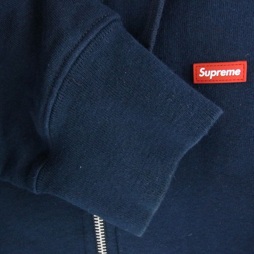 Supreme シュプリーム 19SS Small Box Zip Up Sweatshirt スモール ボックス ロゴ フーデッド スウェットシャツ ジップアップ パーカー フーディー ネイビー系 S【中古】