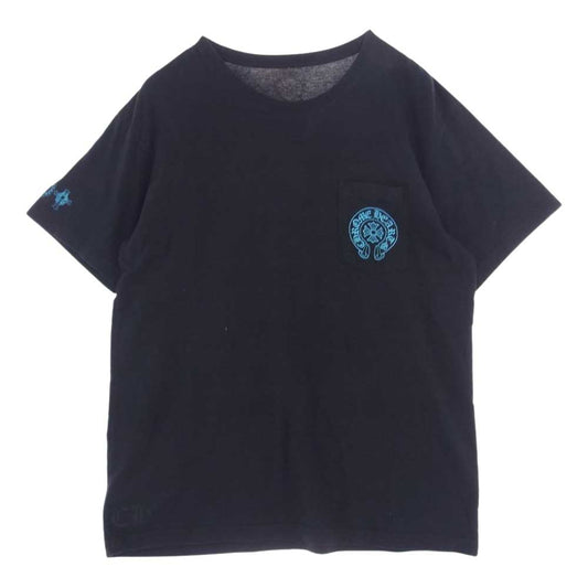 CHROME HEARTS クロムハーツ（原本無） クロス プリント ポケット Tシャツ ブラック系 XL【中古】