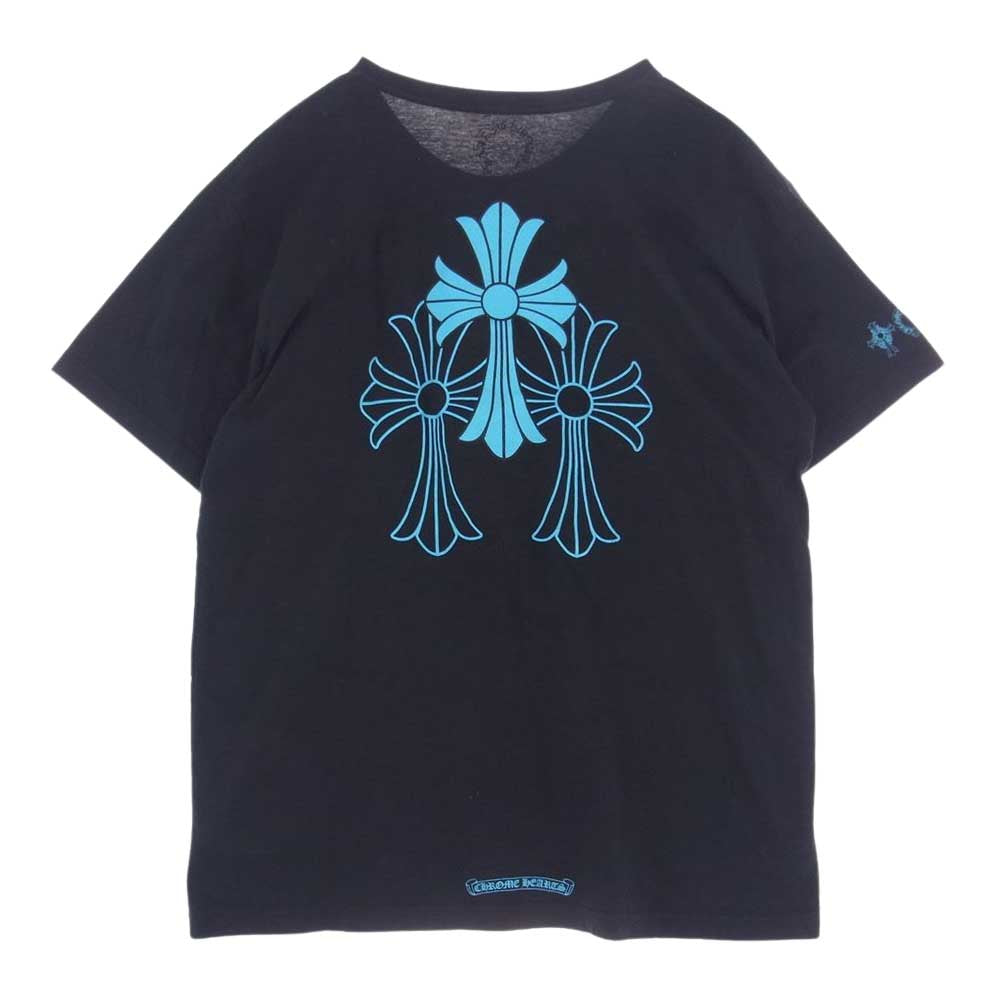 CHROME HEARTS クロムハーツ（原本無） クロス プリント ポケット Tシャツ ブラック系 XL【中古】