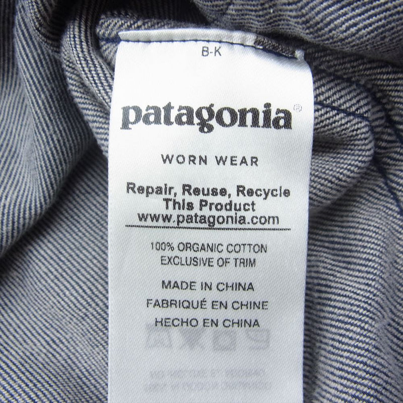 patagonia パタゴニア 17AW 54020 17年製 LW Fjord Flannel Shirt ライトウェイト フィヨルド フランネル シャツ ネイビー系 S【中古】