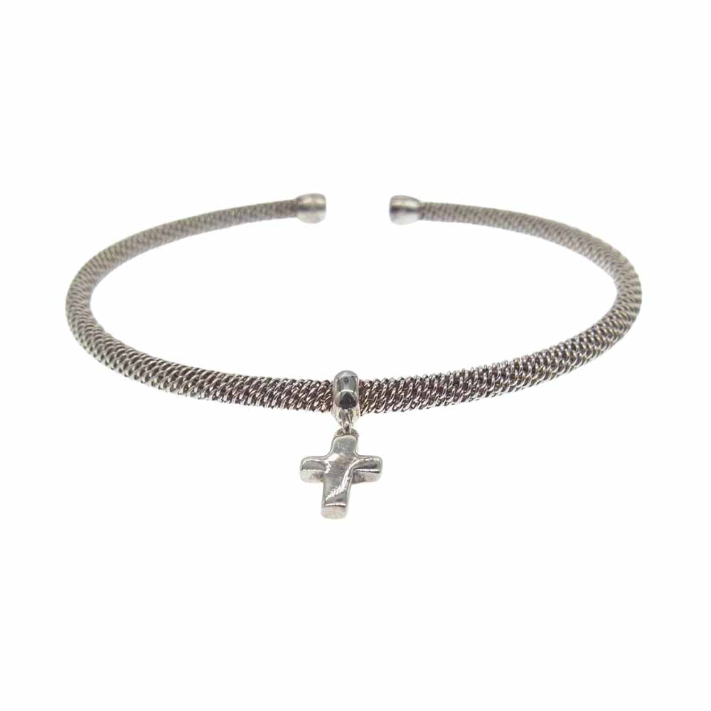 TIFFANY&Co. ティファニー サマセット メッシュ ナロー クロス カフ バングル ブレスレット シルバー系【中古】