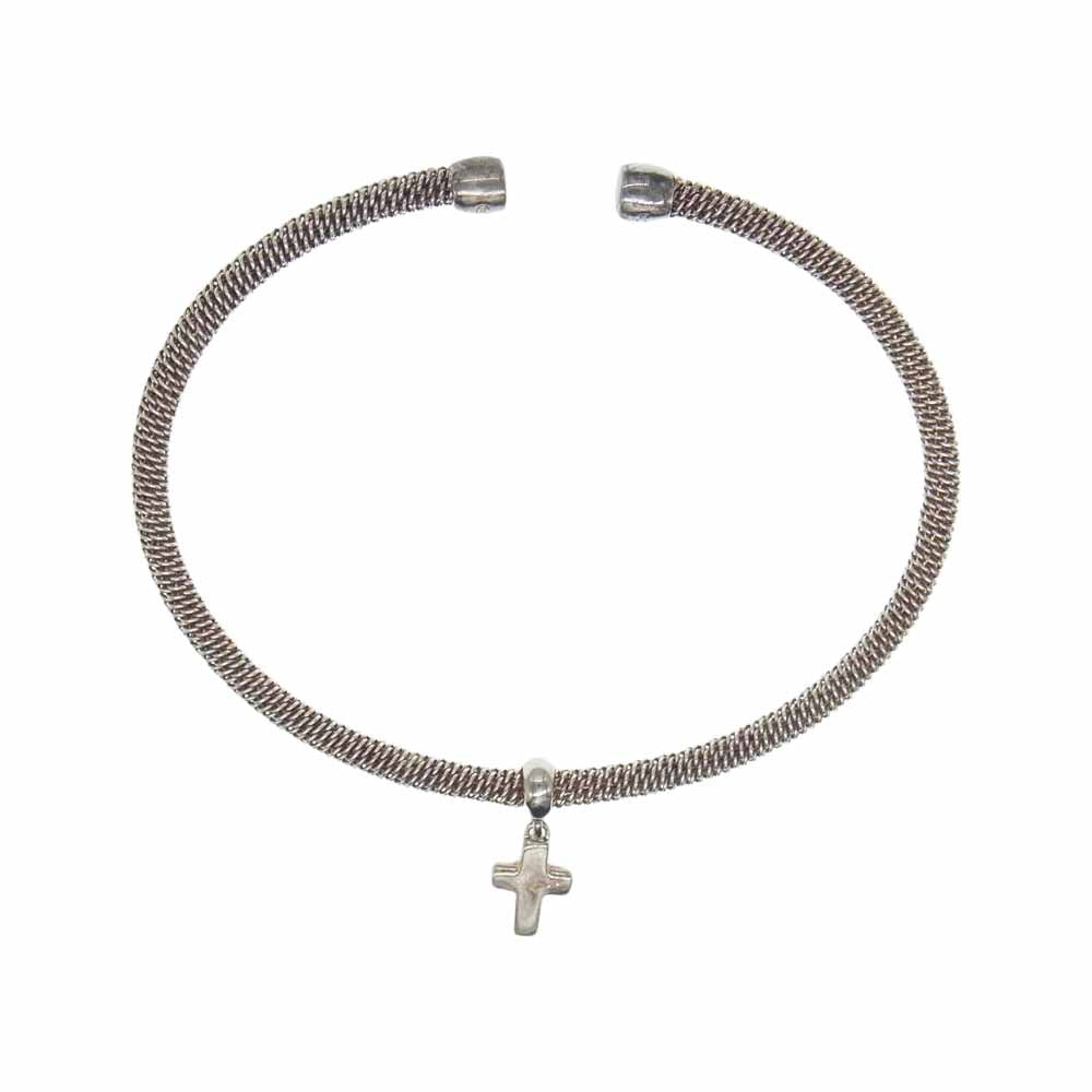 TIFFANY&Co. ティファニー サマセット メッシュ ナロー クロス カフ バングル ブレスレット シルバー系【中古】