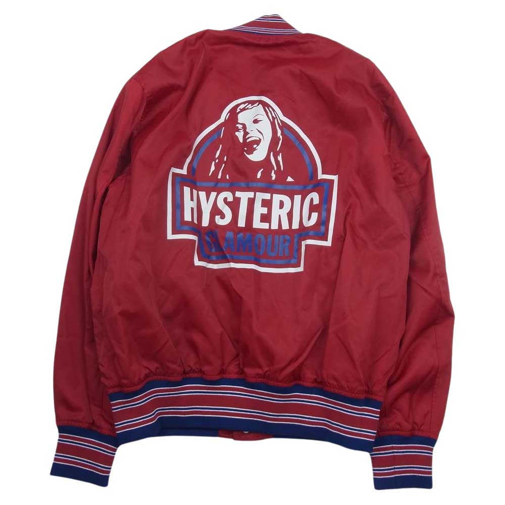HYSTERIC GLAMOUR ヒステリックグラマー 02233AB10 MAKE ME SMILE スタジアム ジャケット スタジャン レッド系 M【極上美品】【中古】