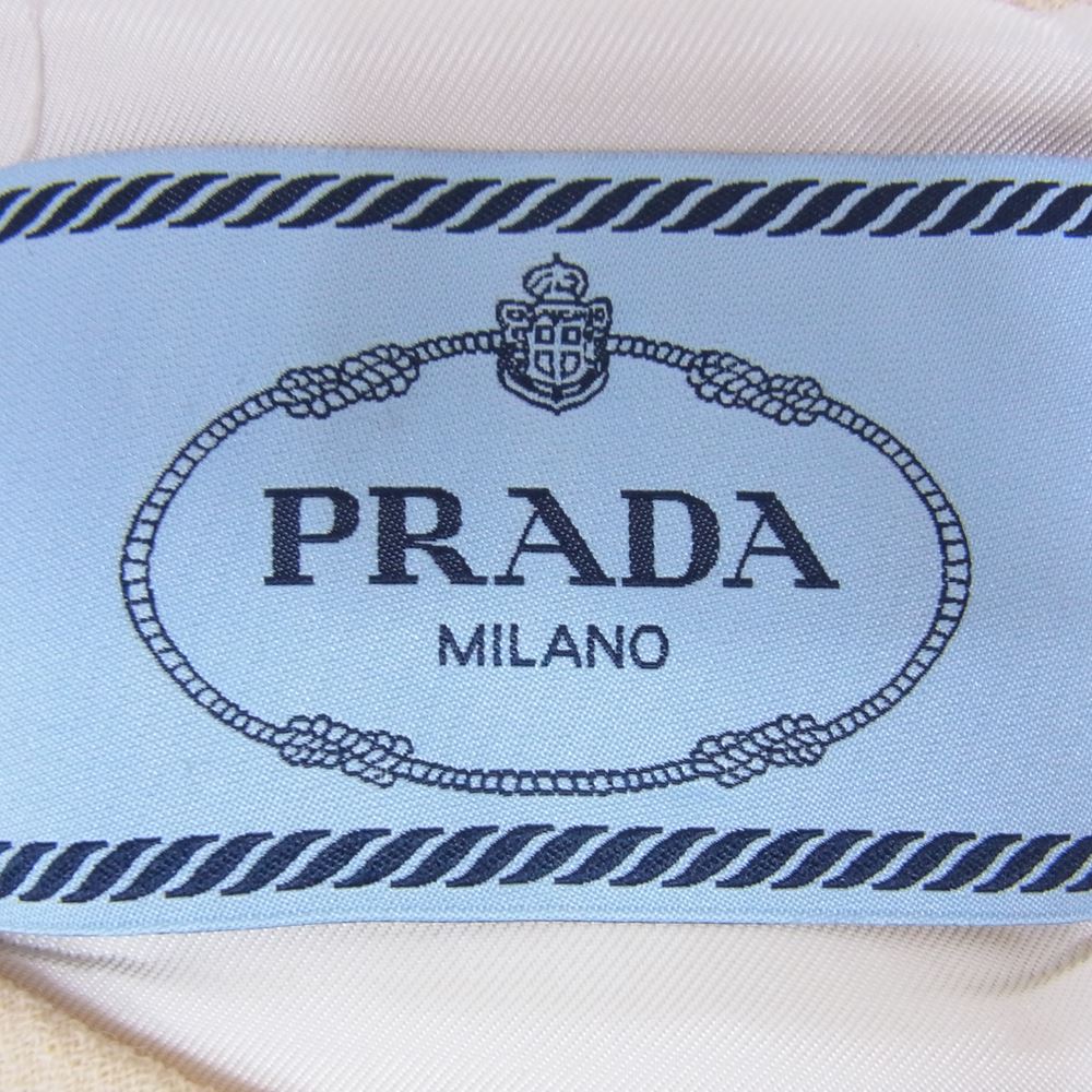 PRADA プラダ 37688 P387TM 8132 V60 フラップデザイン バックジップ ワンピース ベージュ系 42【美品】【中古】