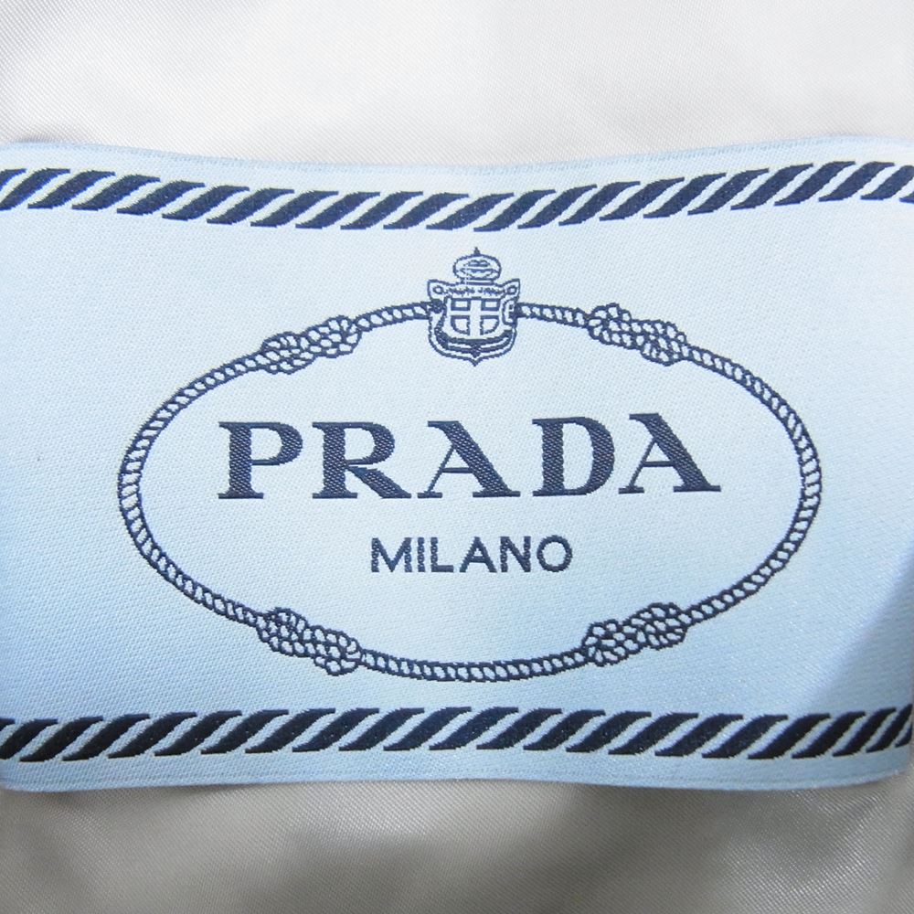 PRADA プラダ 290636 ロゴプレート キルティング 中綿 ジャケット ネイビー系 42【中古】