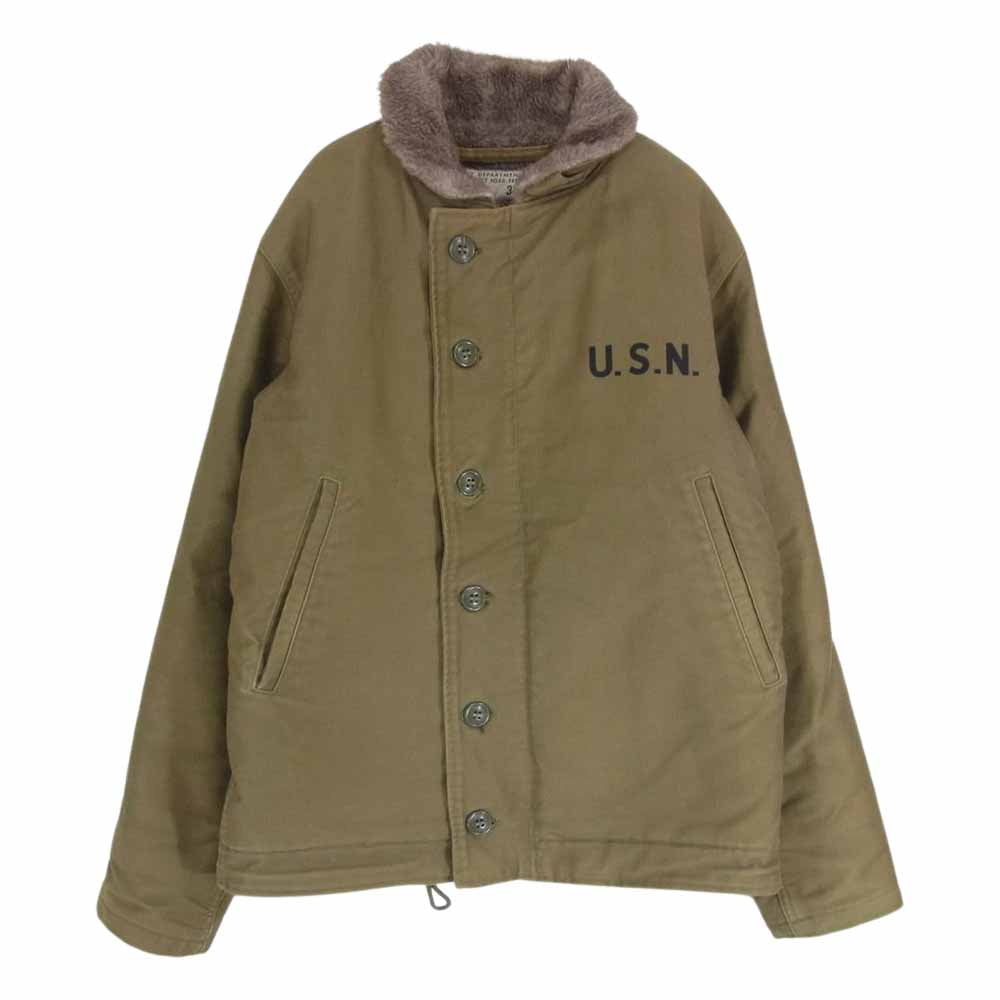 The REAL McCOY'S ザリアルマッコイズ CONTRACT N5SX 1489 N-1 デッキ ジャケット カーキ系 34【中古】