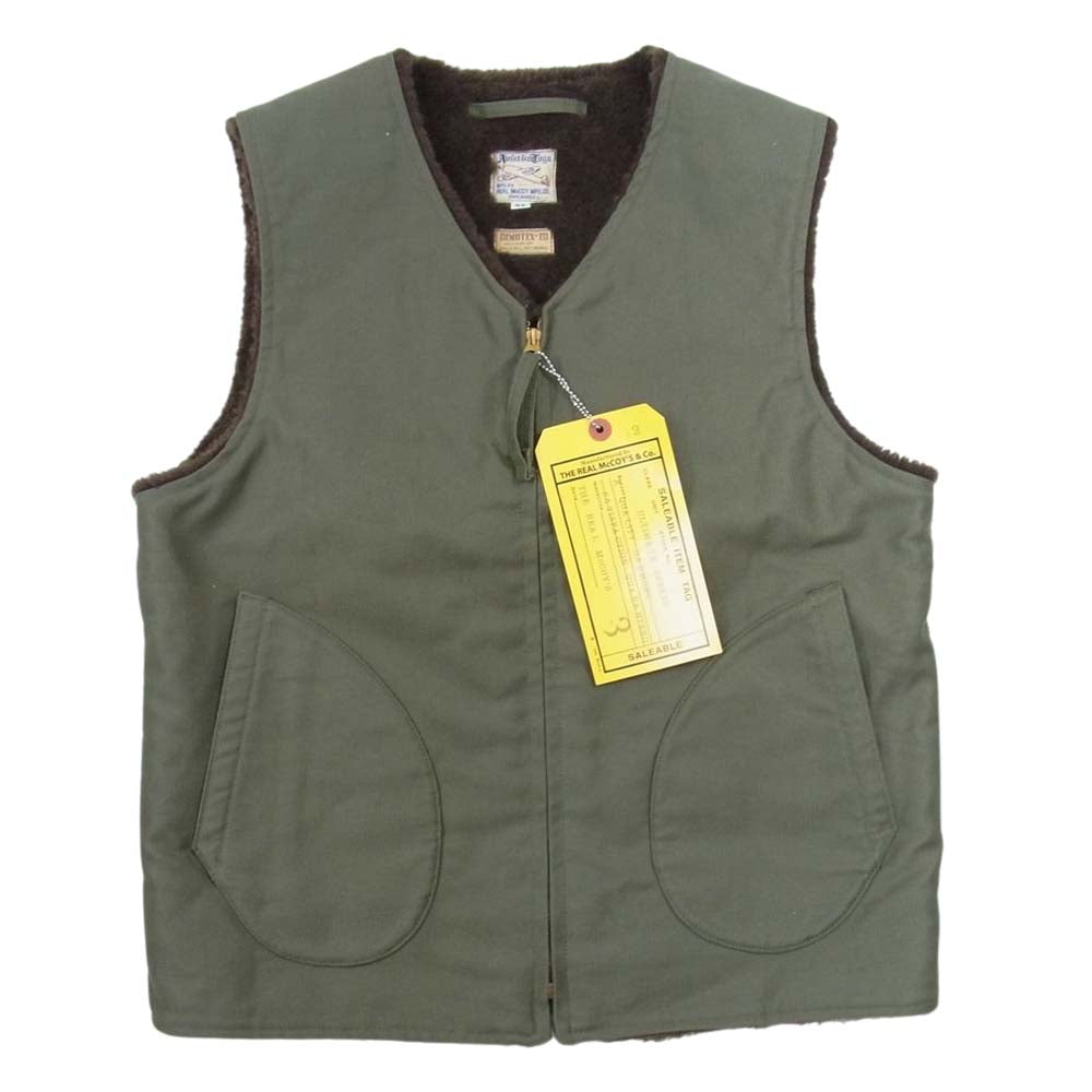 The REAL McCOY'S ザリアルマッコイズ MJ19105 VEST ALPACA PILE-LINED アルパカ ミリタリー ベスト カーキ系 36【美品】【中古】
