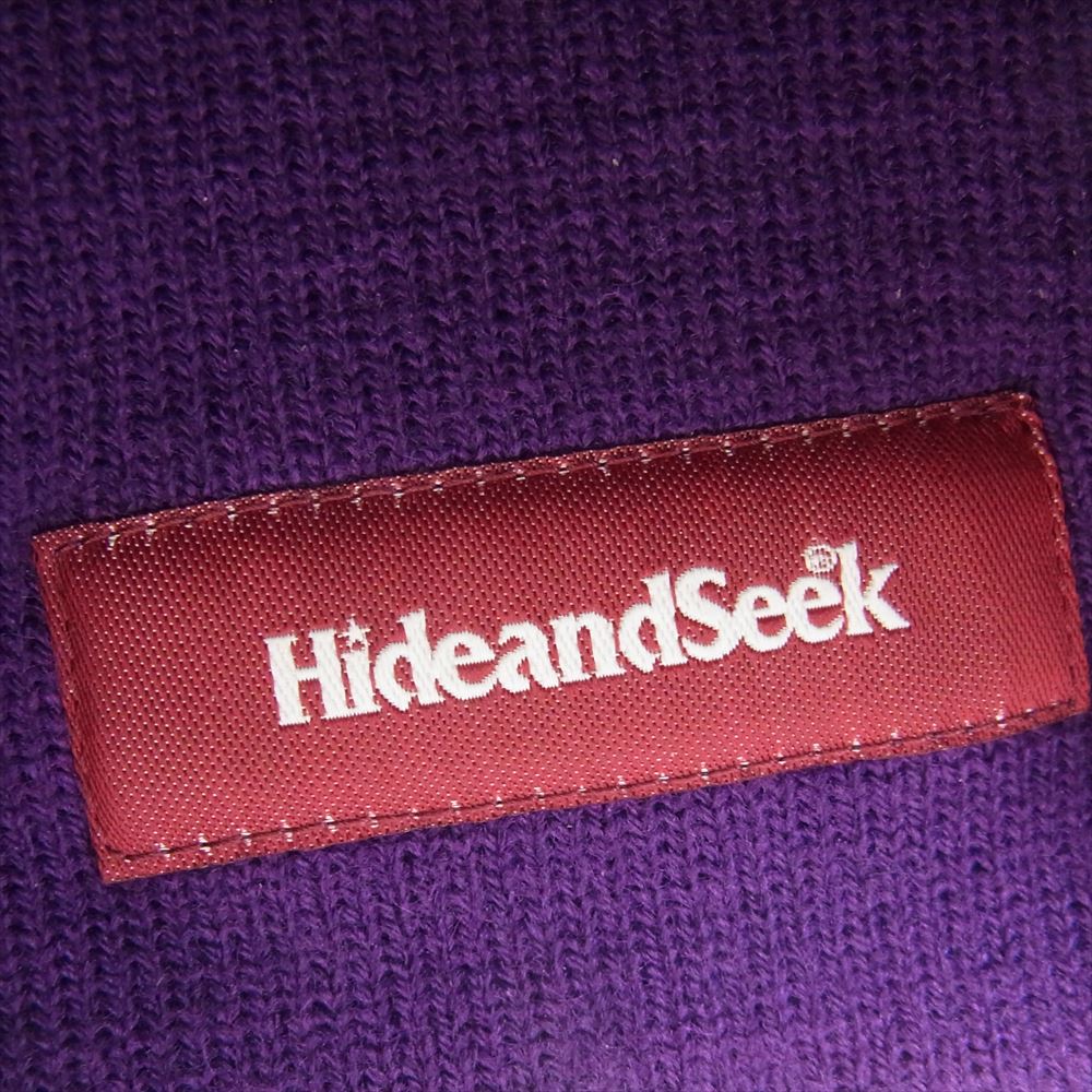 HideandSeek ハイドアンドシーク アメリカ製 BAYSIDE ロゴ刺繍 薔薇 ビーニー ニットキャップ 帽子 パープル パープル系【中古】