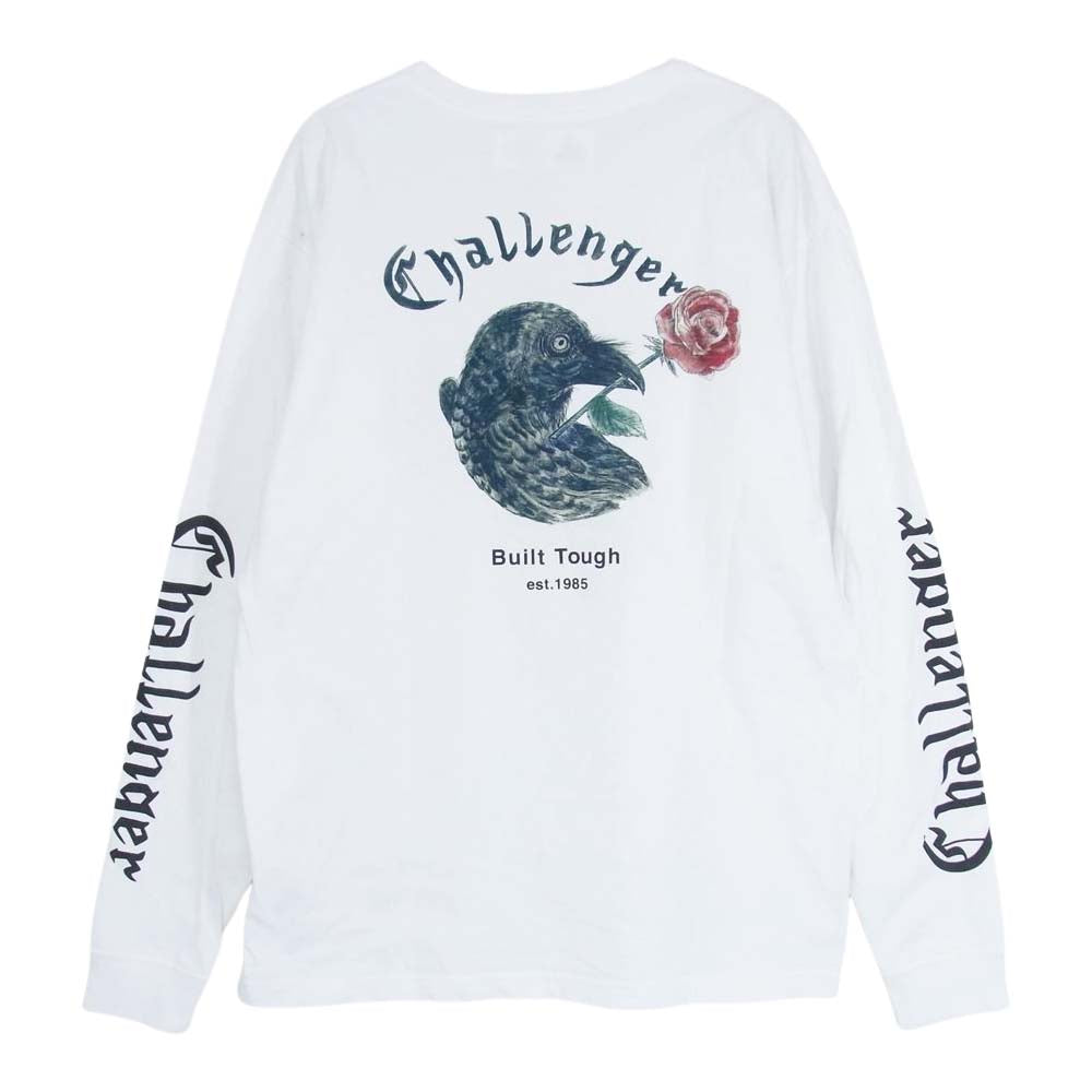 CHALLENGER チャレンジャー バックプリント 袖プリント 長袖 Tシャツ ホワイト系 L【中古】