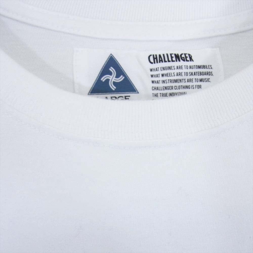 CHALLENGER チャレンジャー バックプリント 袖プリント 長袖 Tシャツ ホワイト系 L【中古】