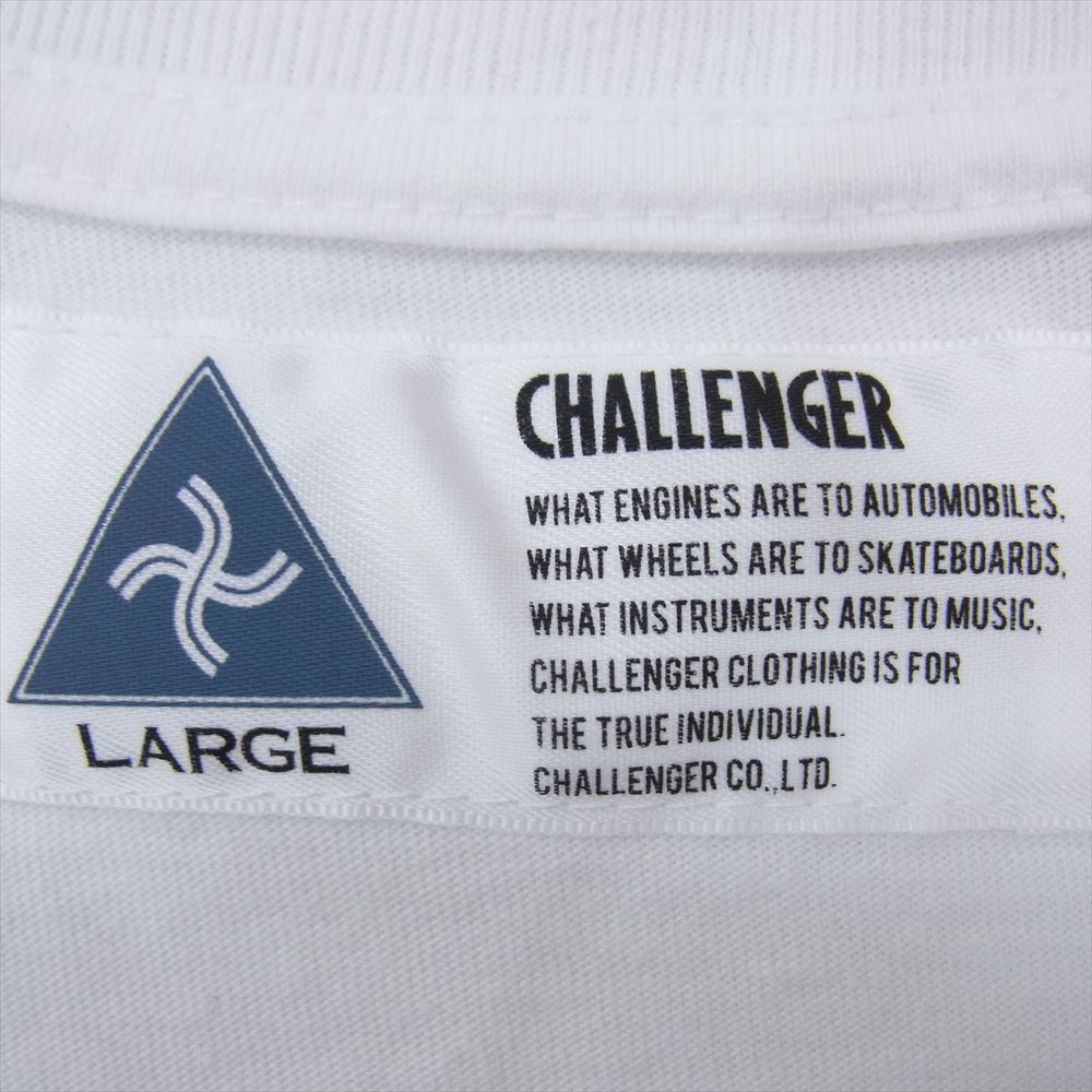 CHALLENGER チャレンジャー バックプリント 袖プリント 長袖 Tシャツ ホワイト系 L【中古】