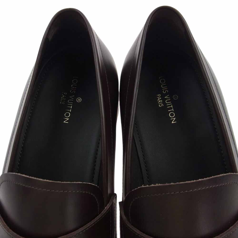 LOUIS VUITTON ルイ・ヴィトン イタリア製 モノグラム コインローファー ブラウン系 9【極上美品】【中古】