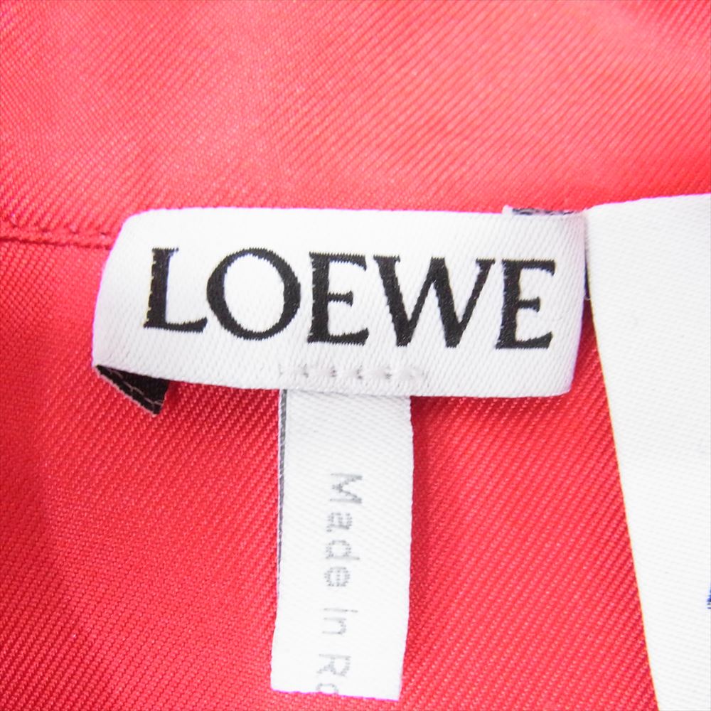 LOEWE ロエベ SB44Y06X02 × スタジオジブリ ハウルの動く城 荒地の魔女 シルク 長袖 シャツ レッド系 36【美品】【中古】