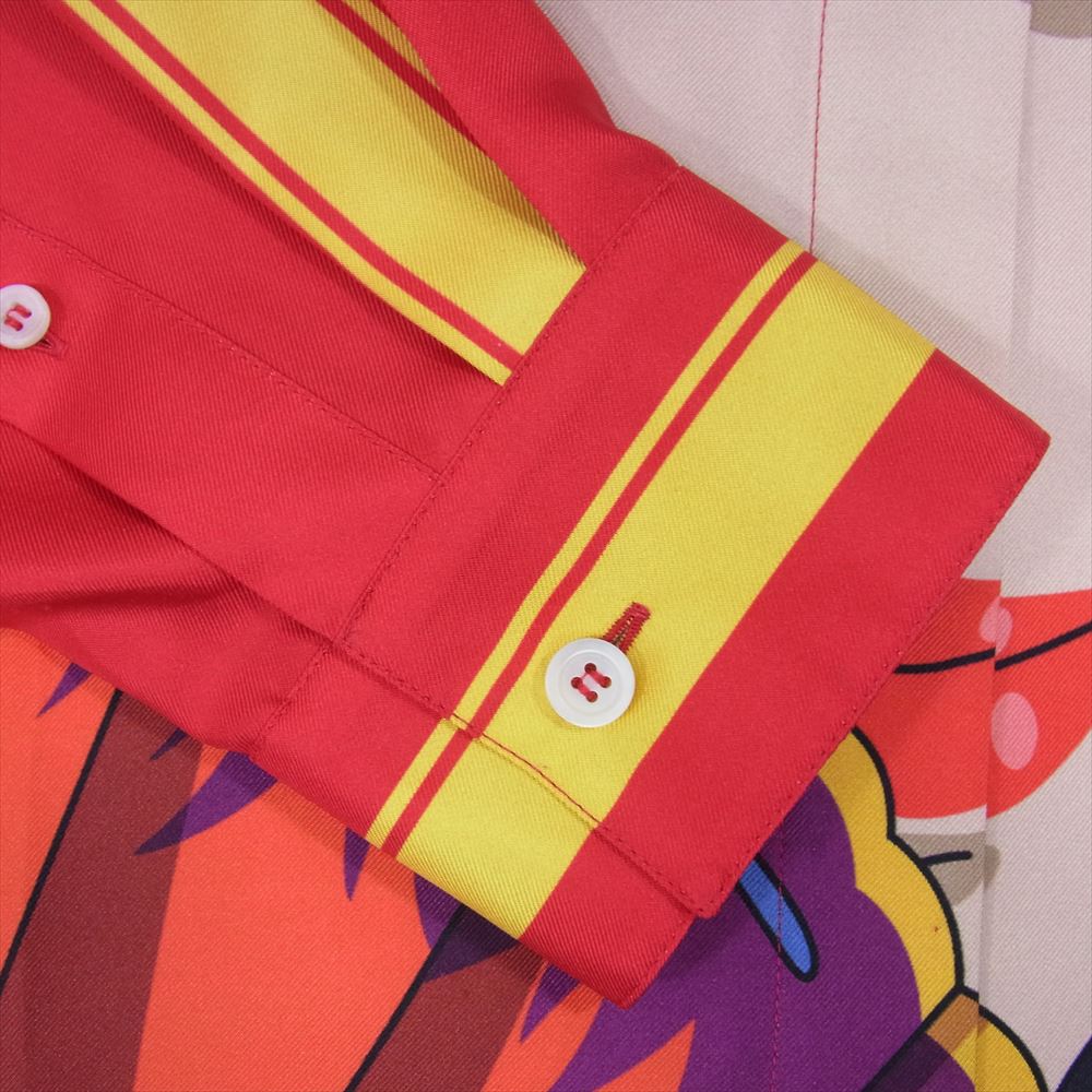 LOEWE ロエベ SB44Y06X02 × スタジオジブリ ハウルの動く城 荒地の魔女 シルク 長袖 シャツ レッド系 36【美品】【中古】