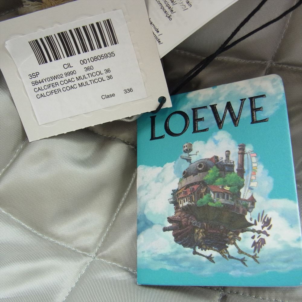 LOEWE ロエベ SB44Y03W02 × スタジオジブリ ハウルの動く城 ソフィー カルシファー コーチジャケット 中綿ジャケット マルチカラー系 36【美品】【中古】